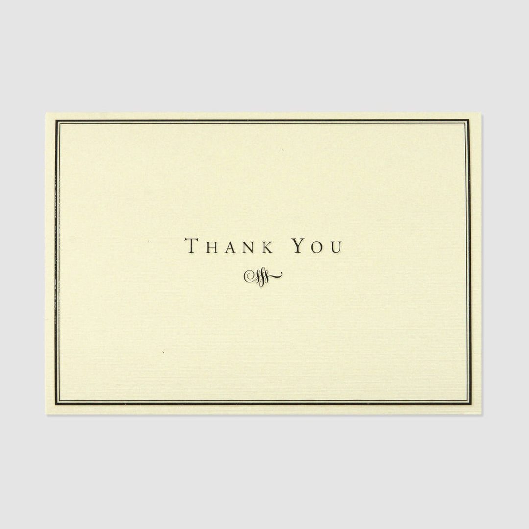 Boxed Thank You Note Cards - Black and Cream