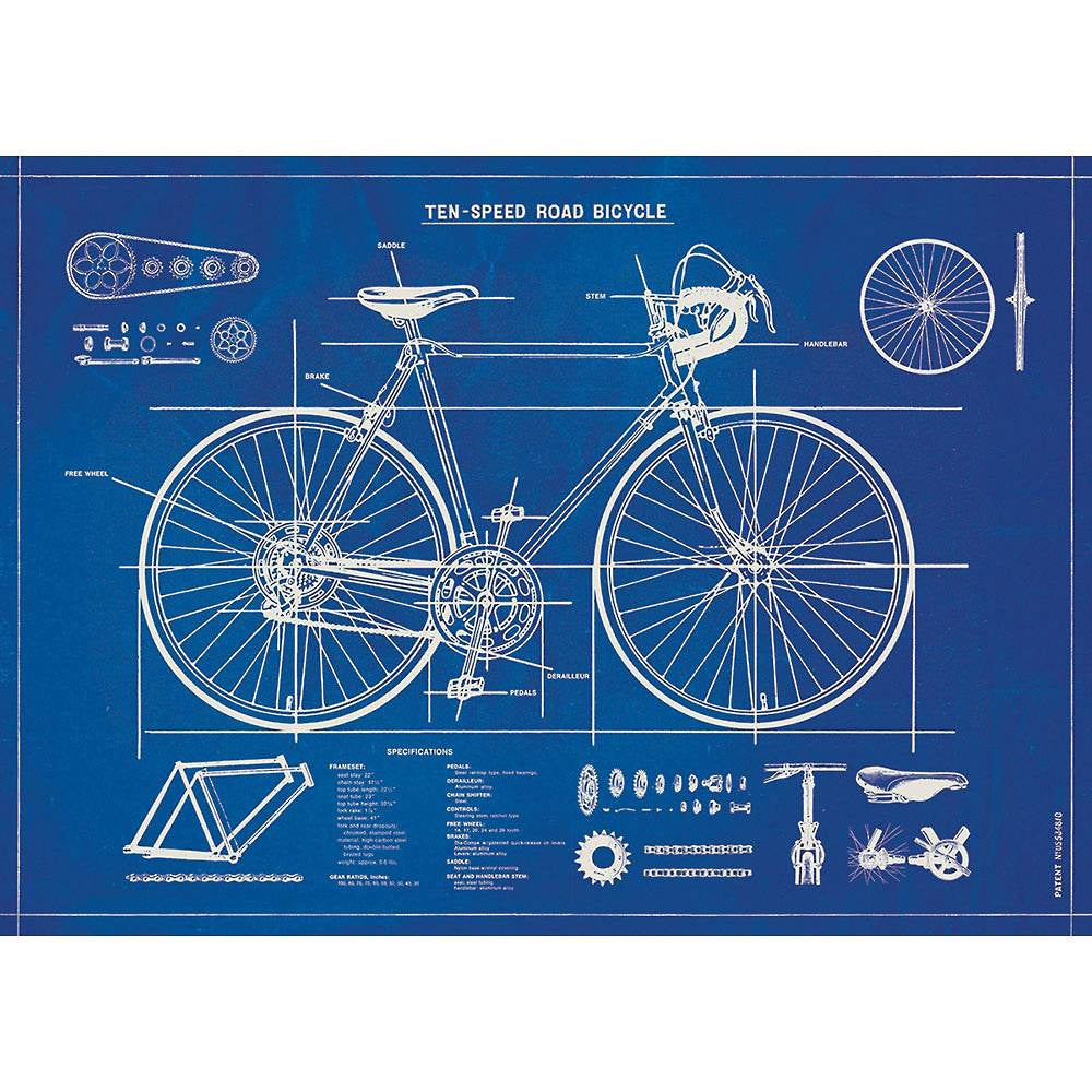Cavallini & Co Poster - Bicycles Blueprint