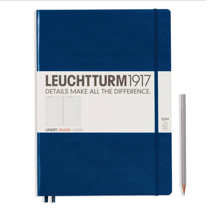 Leuchtturm Hardcover A4+ Slim Notebook - Navy, Lined