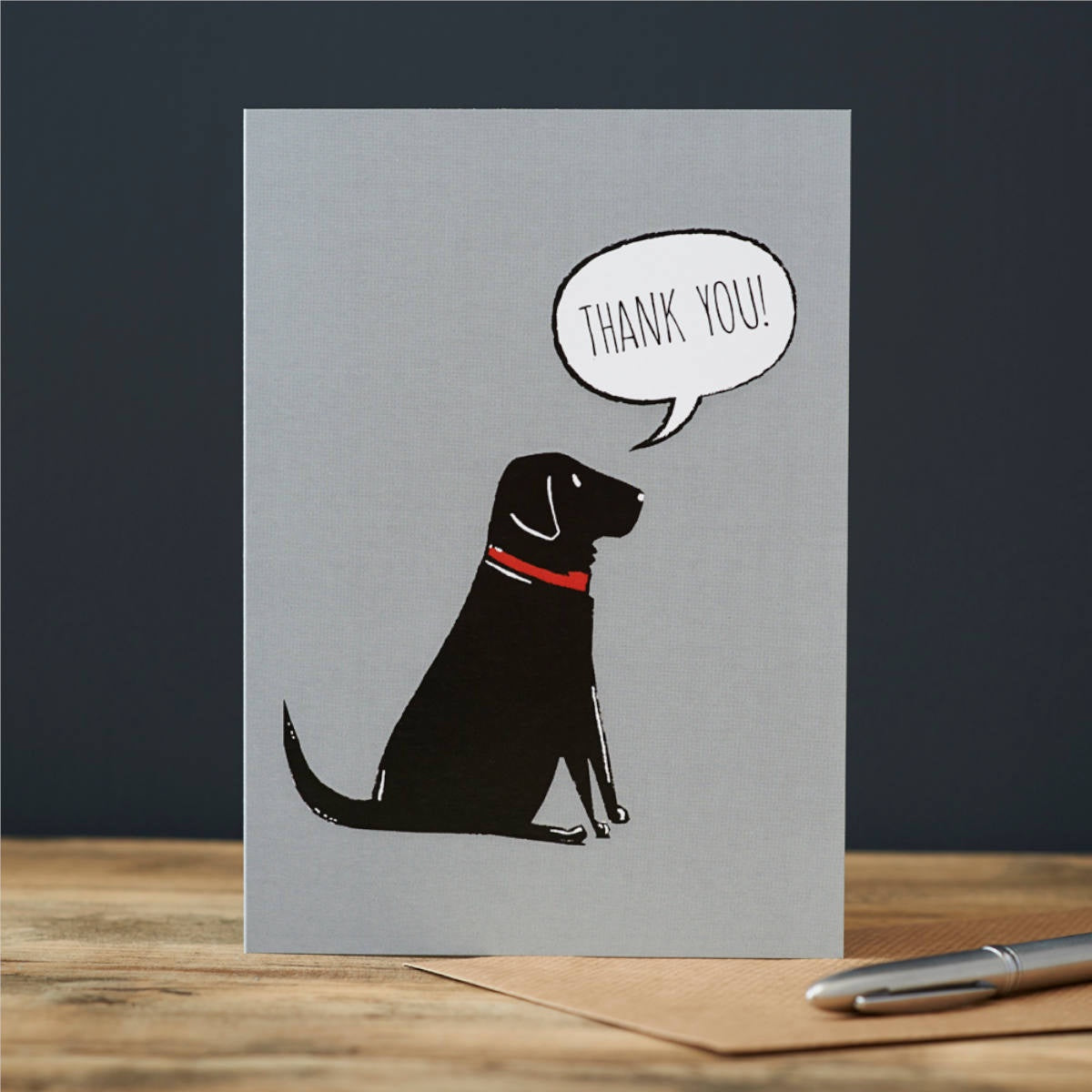 Thank You Card - Black Labrador - Sweet William