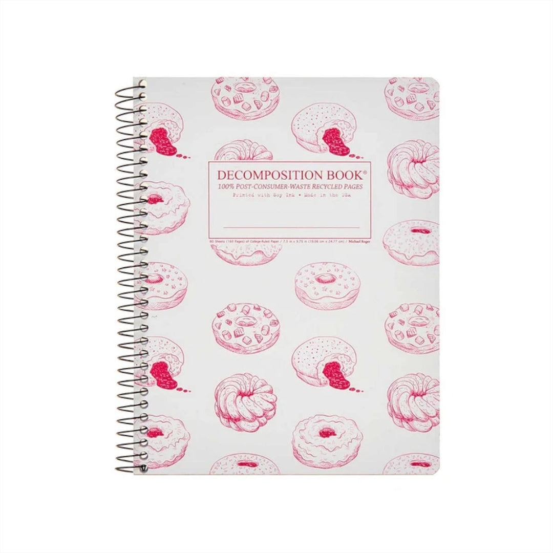 Book Large Spiral Notebook Ruled Donut Time Paper