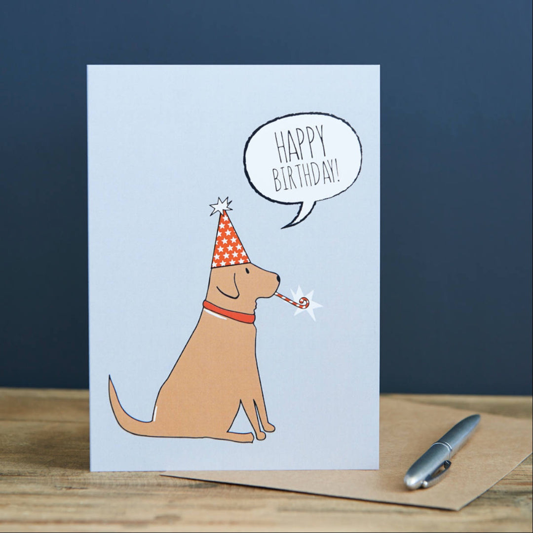 Sweet William Card - Fox red Labrador Happy Birthday
