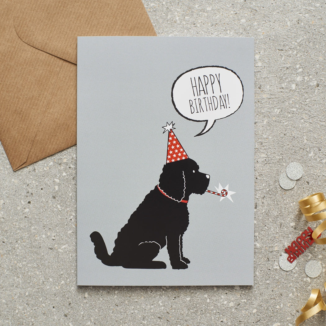 Card - Black Labradoodle/Cockapoo Happy Birthday