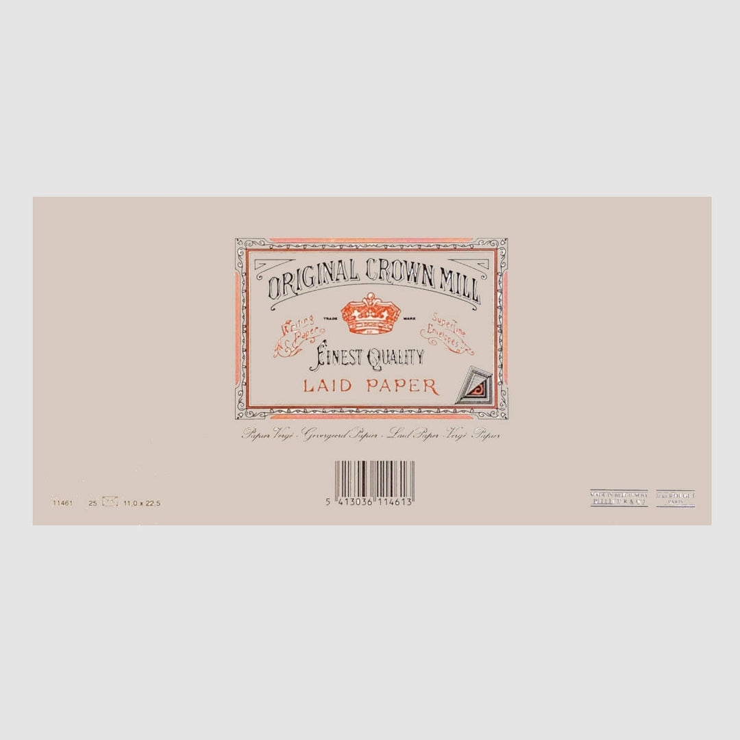 Laid Paper Envelopes 25 Pack – DL Grey - Original Crown Mill
