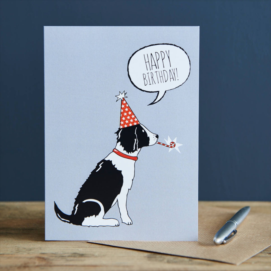 Card - Black & White Springer Spaniel Happy Birthday