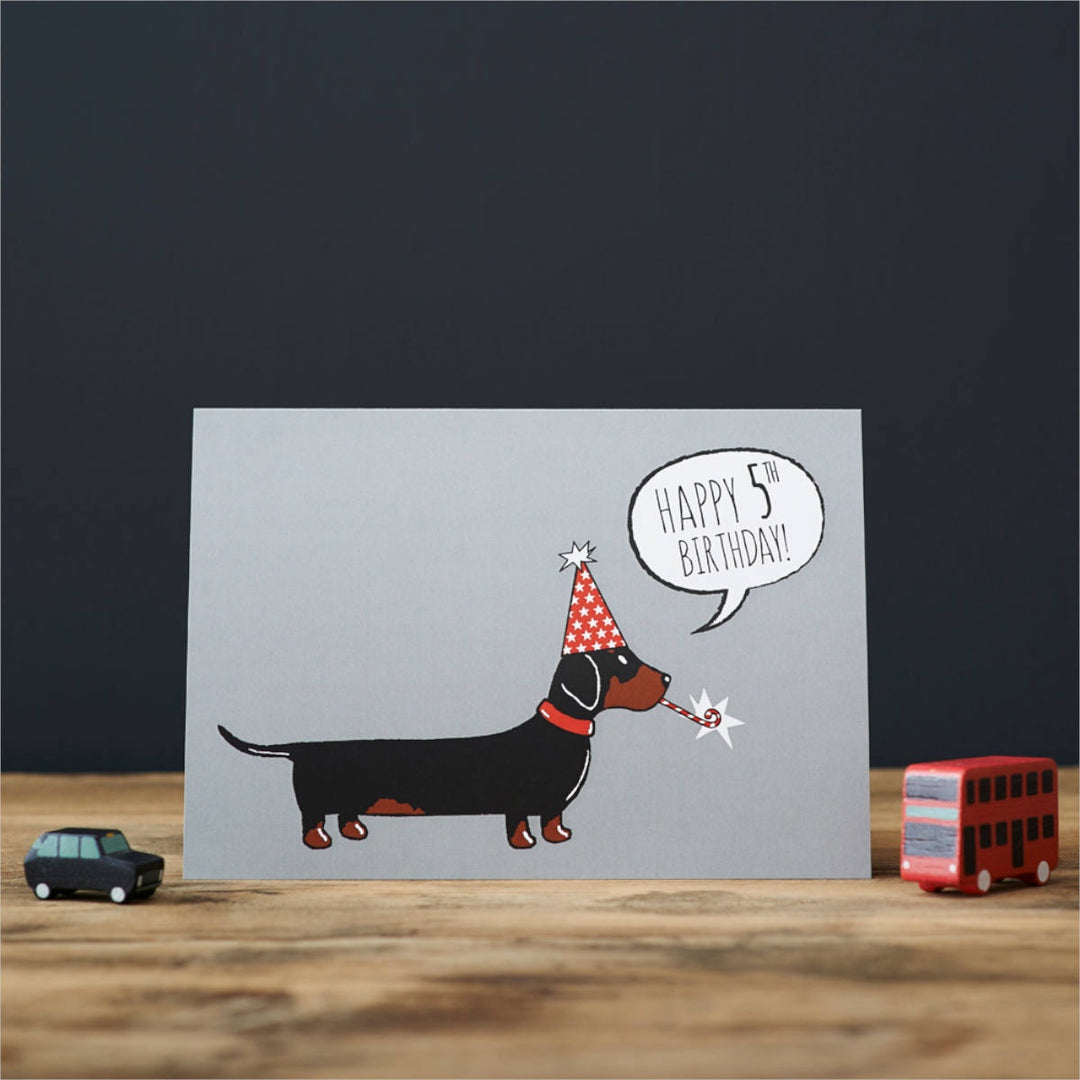 Card – Dachshund 5th Birthday