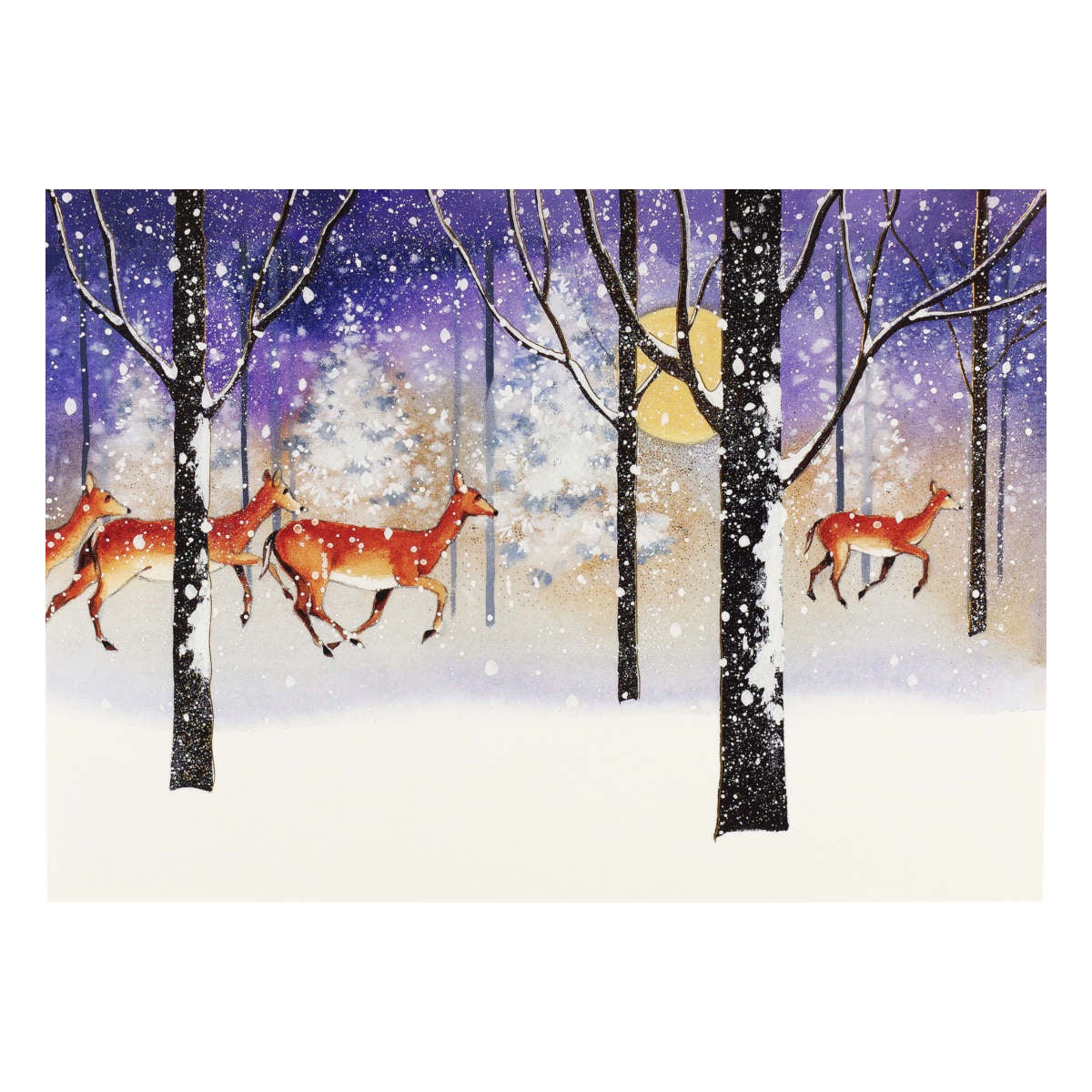 Deluxe Boxed Christmas Cards - Deer in Snowfall