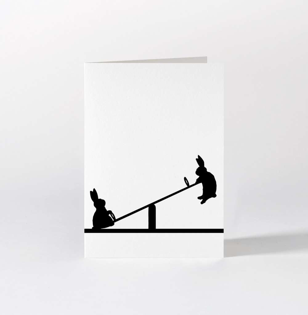 HamMade Bunny Card - Seesawing Rabbit