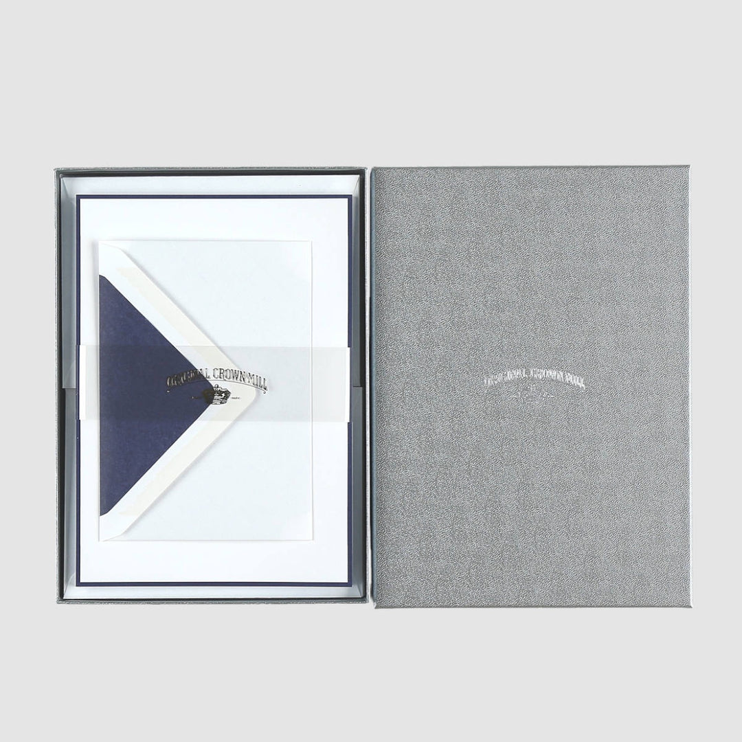 Original Crown Mill A5 Sheet and Envelope Boxed Set 25 - White/Blue