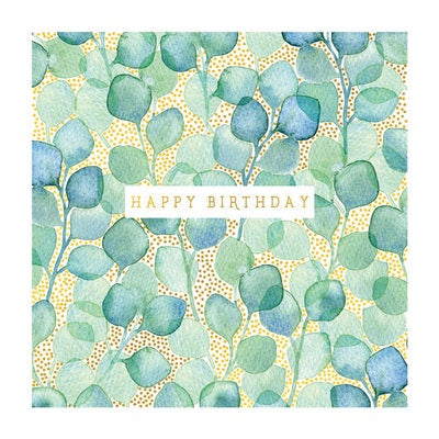Green Leaves - Birthday Card