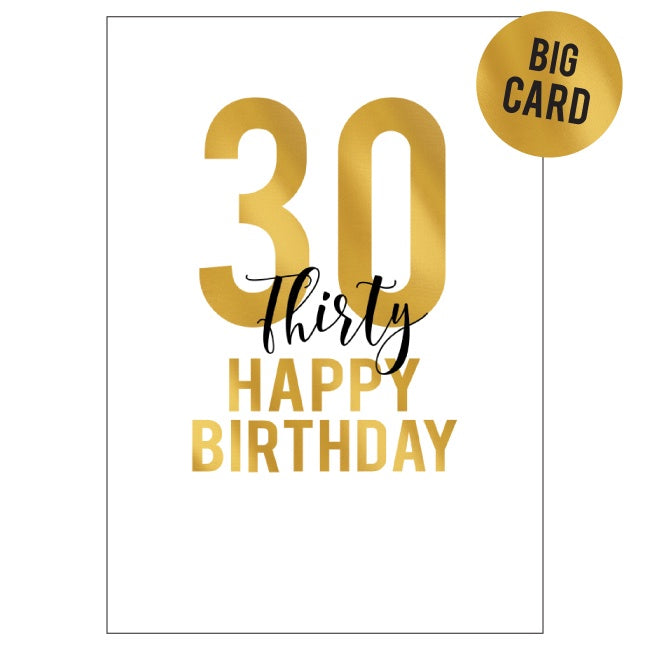 Big Birthday Card - Big Golden 30 - Candle Bark Creations