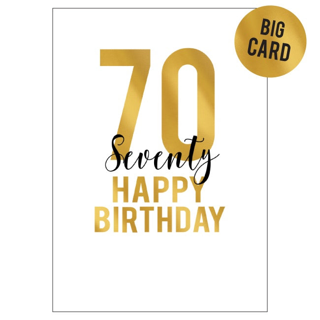 Big Birthday Card - Big Golden 70 - Candle Bark Creations