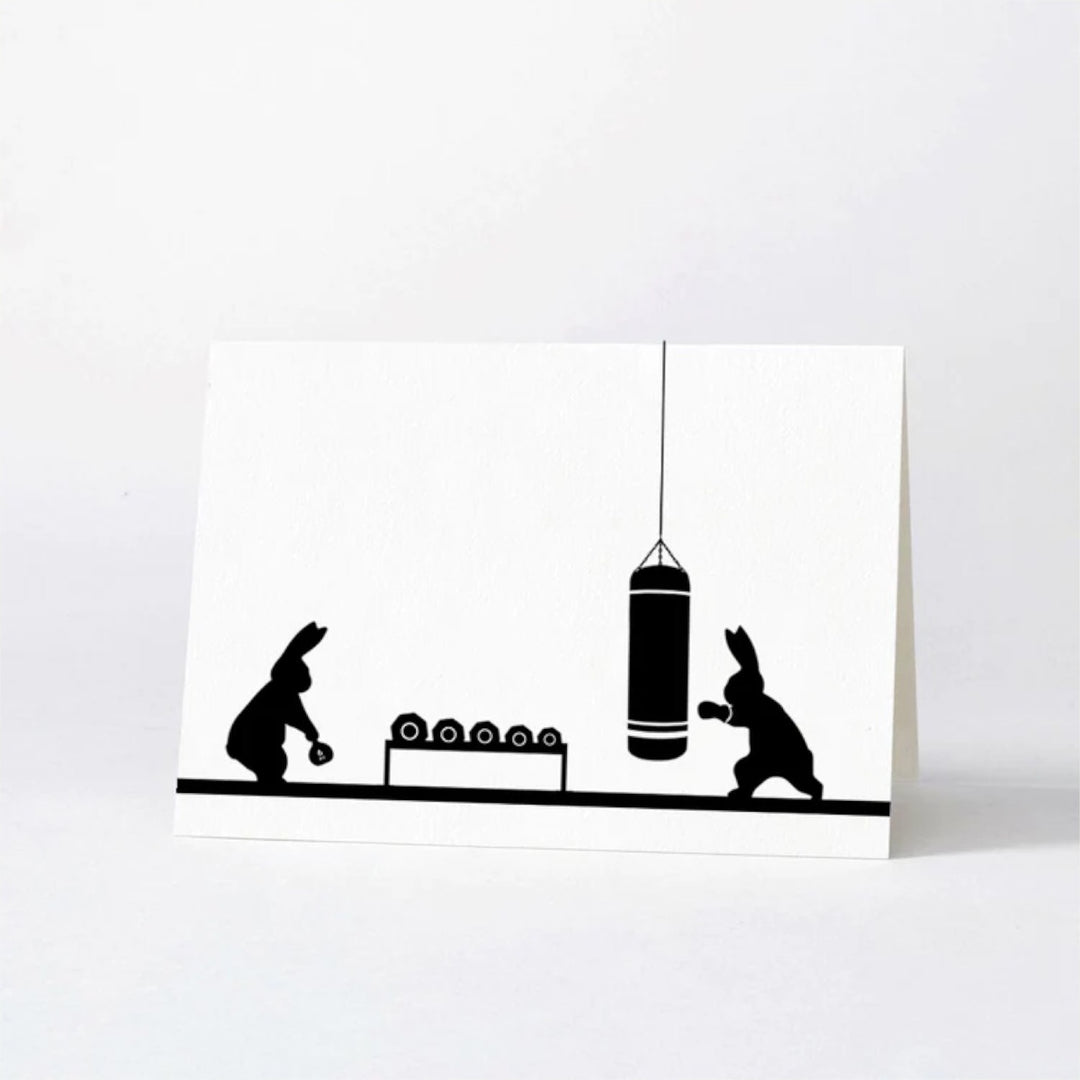 HamMade Card - Boxercise Rabbit