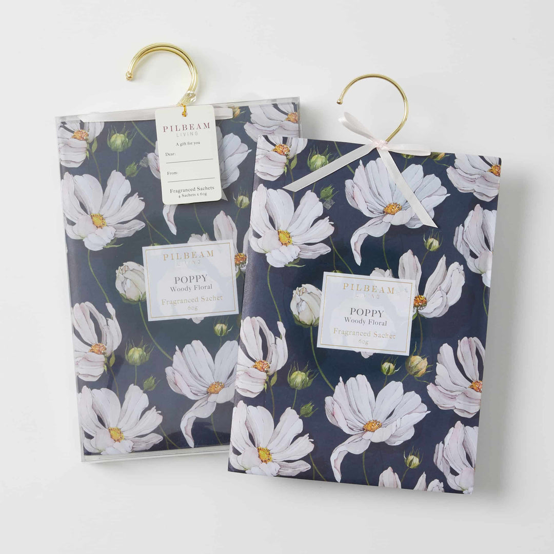 Scented Hanging Sachets - Poppy - Woody Floral