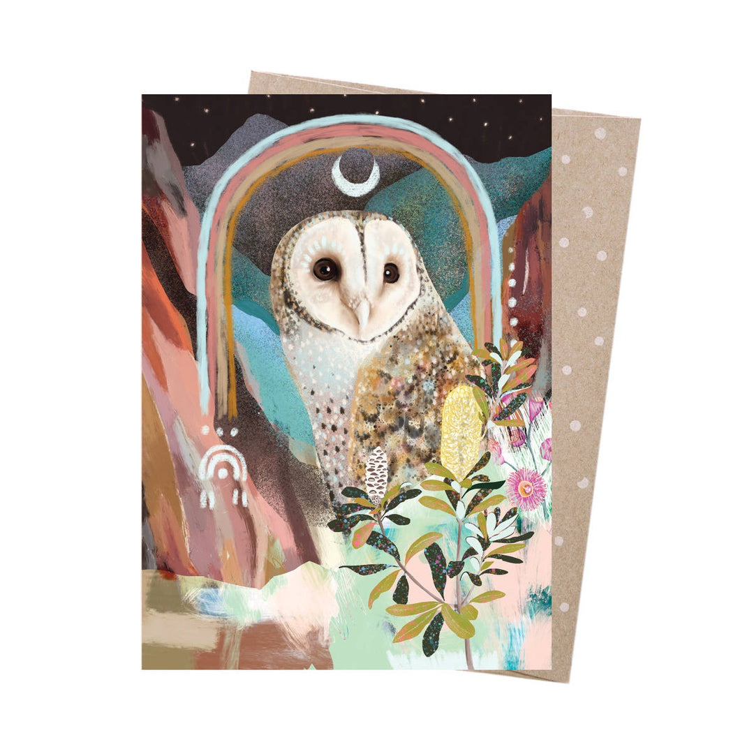 Greeting Card - Masked Owl - Earth Greetings