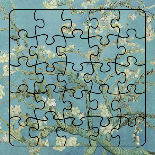 Cartes d'Art Puzzle Card - Almond Blossom