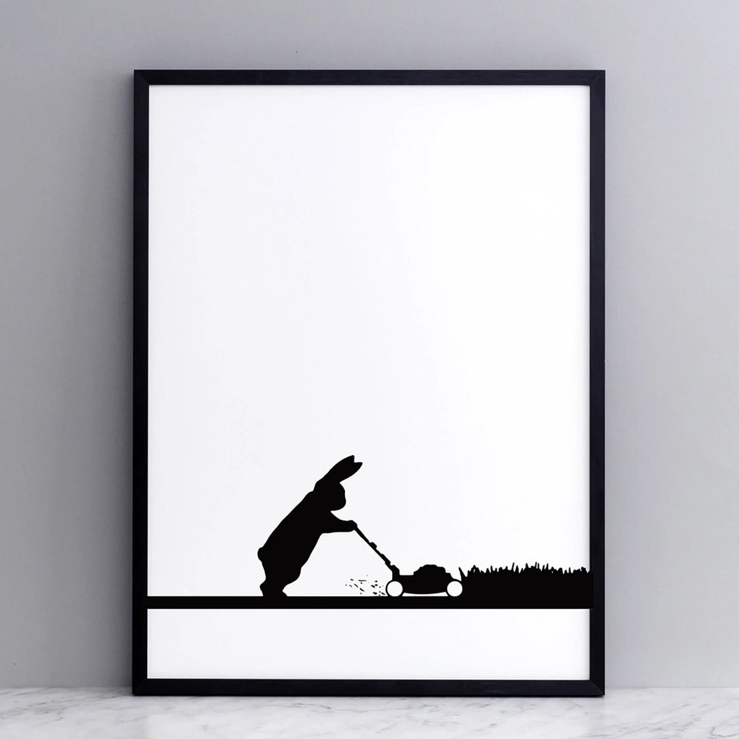 Mowing Rabbit Print