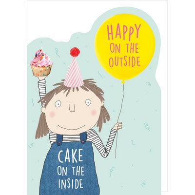 Children's Birthday Card - Happy Cake Girl - Rosie Made a Thing
