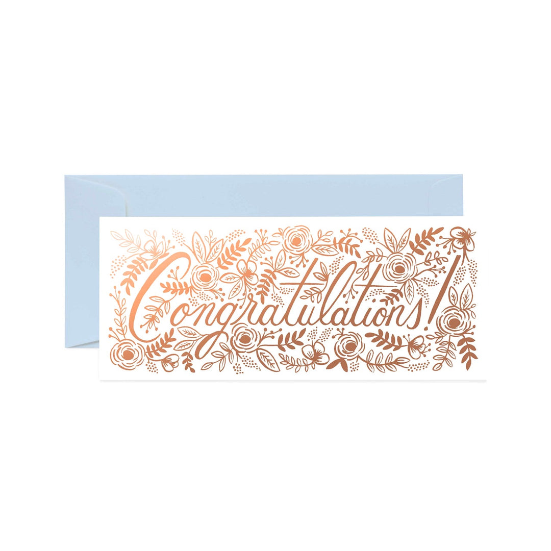 Long Card - Champagne Floral Congrats