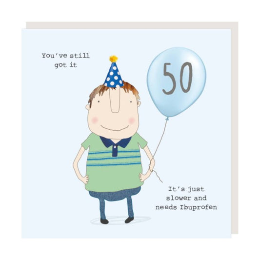 Age Birthday Card - 50 ibuprofen - Rosie Made a Thing