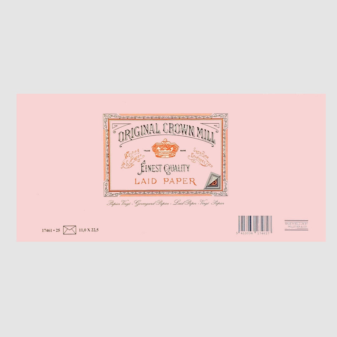 Laid Paper Envelopes 25 Pack – DL Pink - Original Crown Mill