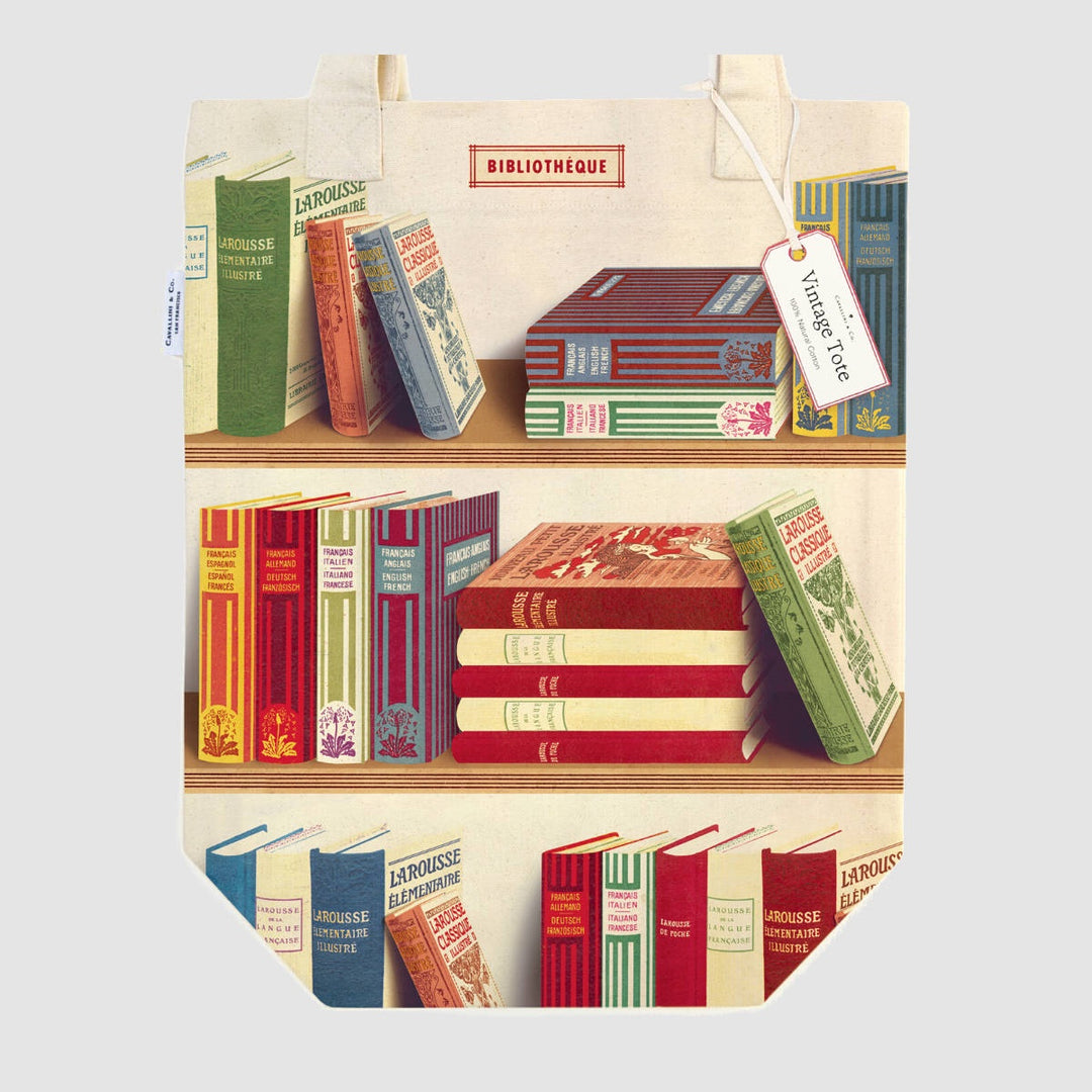 Vintage Library Books Tote Bag