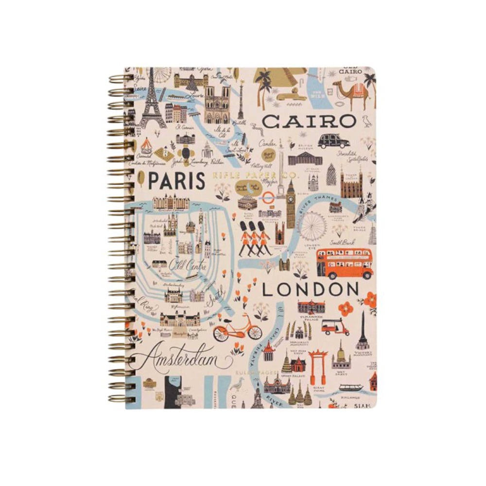Spiral Notebook - Ruled - A5 - Bon Voyage - Rifle Paper Co.