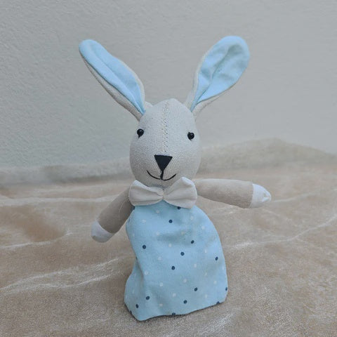 Bunny Egg Warmer Fabric 18cm Blu/Pnk 2As