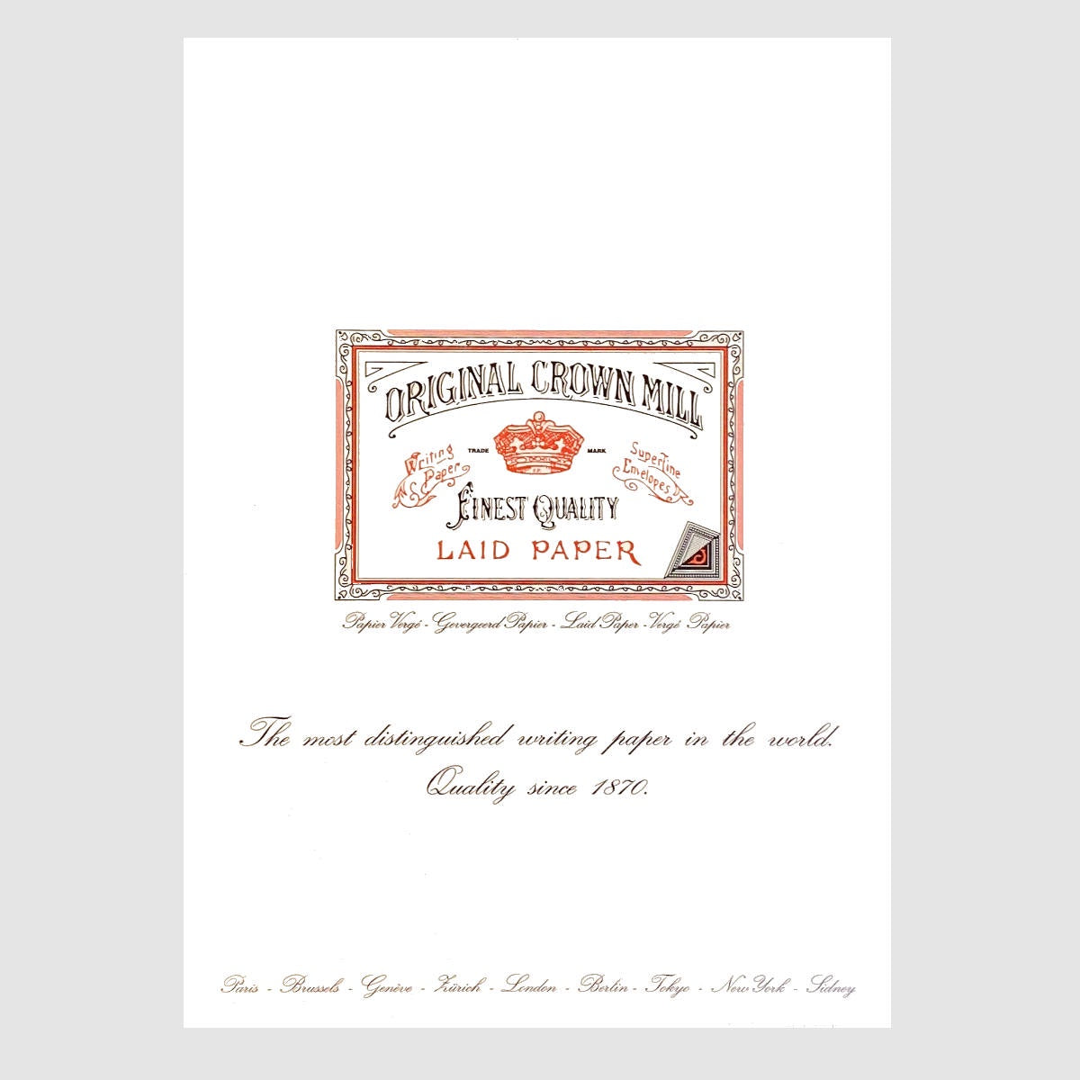 Laid Paper Writing Pad 50 Sheets – A4 White - Original Crown Mill
