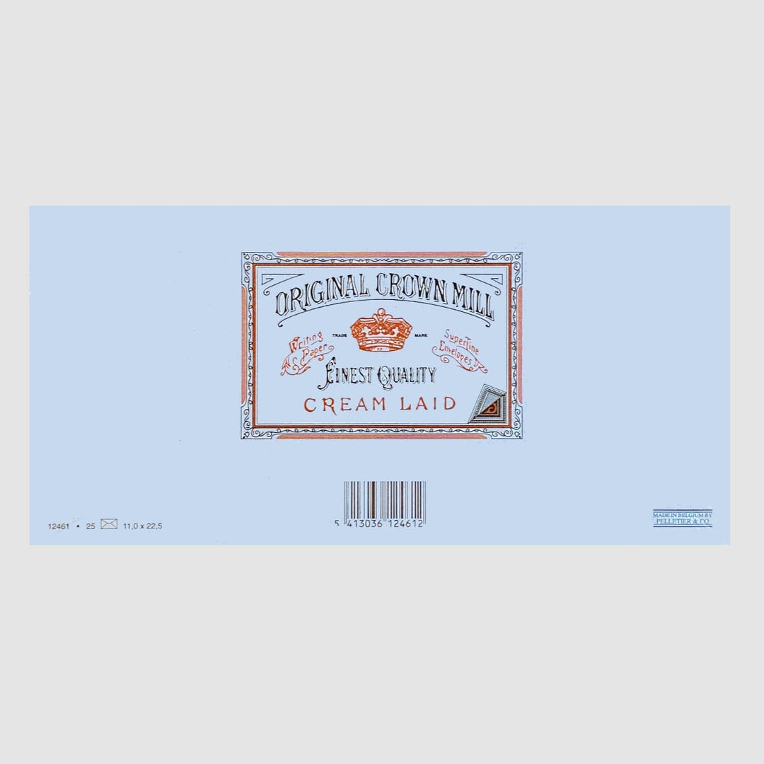 Laid Paper Envelopes 25 Pack – DL Blue - Original Crown Mill