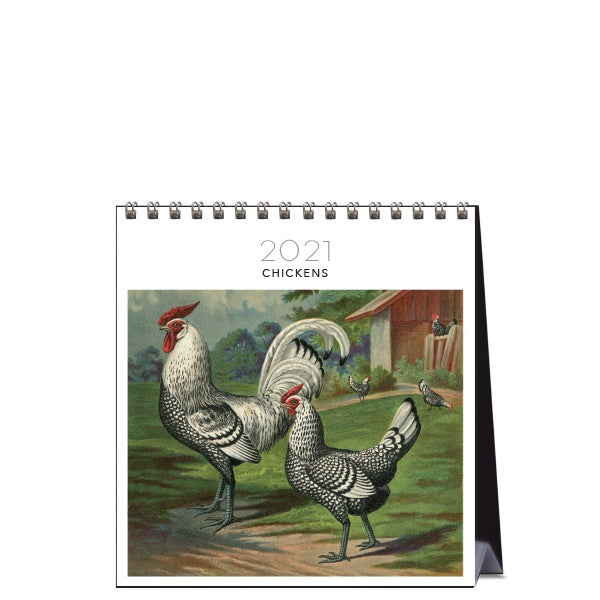Hello Sunday 2021 Desk Calendar - Chickens