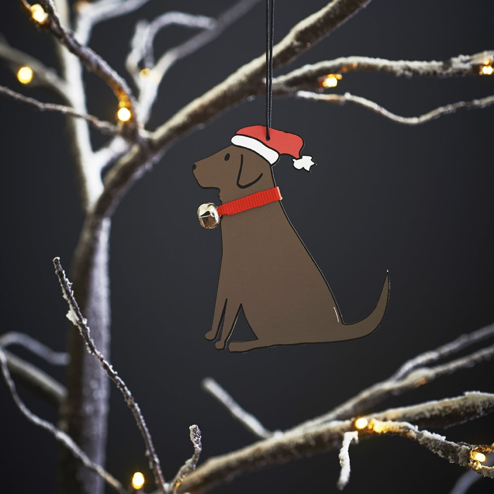 Sweet William Wooden Christmas Decoration - Chocolate Labrador
