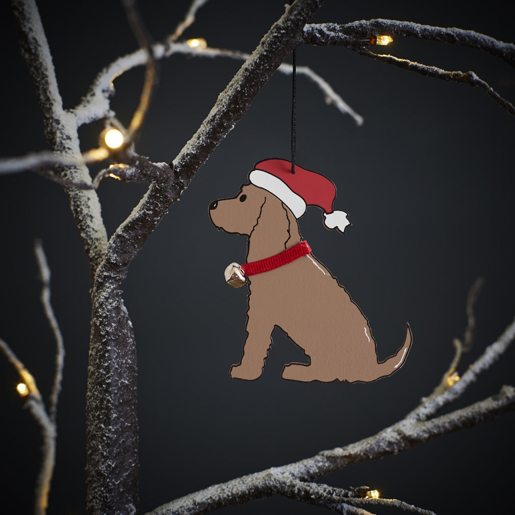 Sweet William Wooden Christmas Decoration - Cocker Spaniel Brown