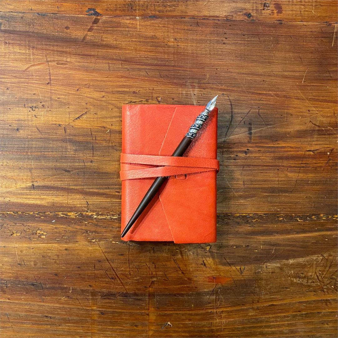 Tuscany Refillable Leather Journal - Red Small (8 x13cm)