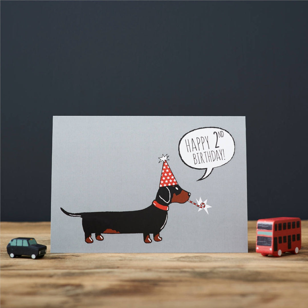 Card – Dachshund 2nd Birthday