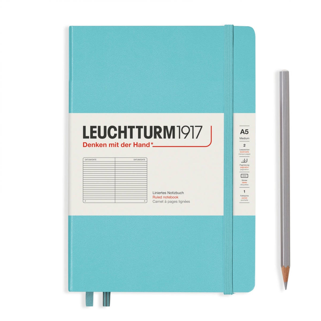 Leuchtturm Hardcover A5 Notebook - Aquamarine, Lined