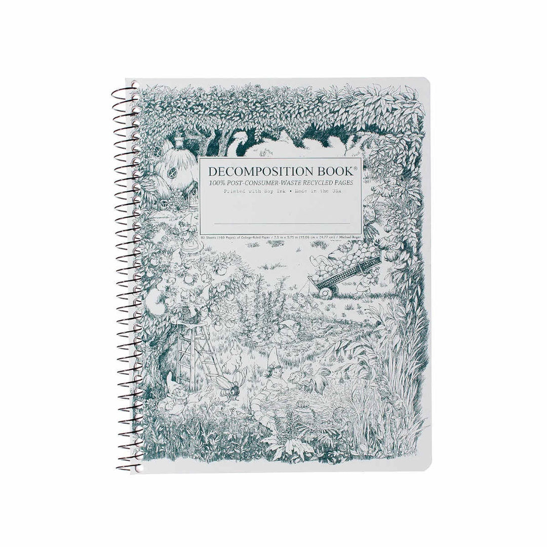 Decomposition Book - Large Spiral Notebook - Gardening Gnomes