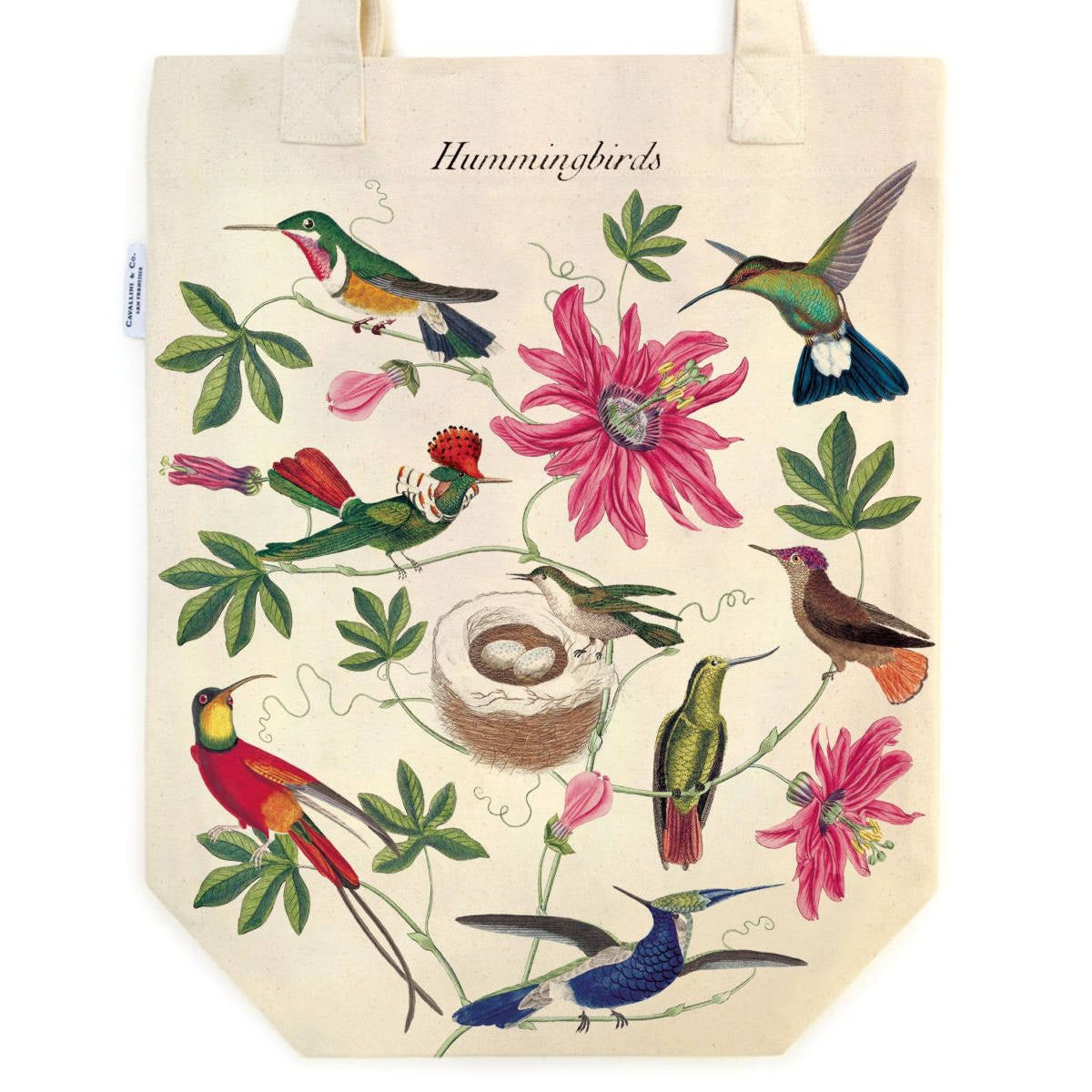 Vintage Tote Bag - Cavallini & Co. Hummingbirds