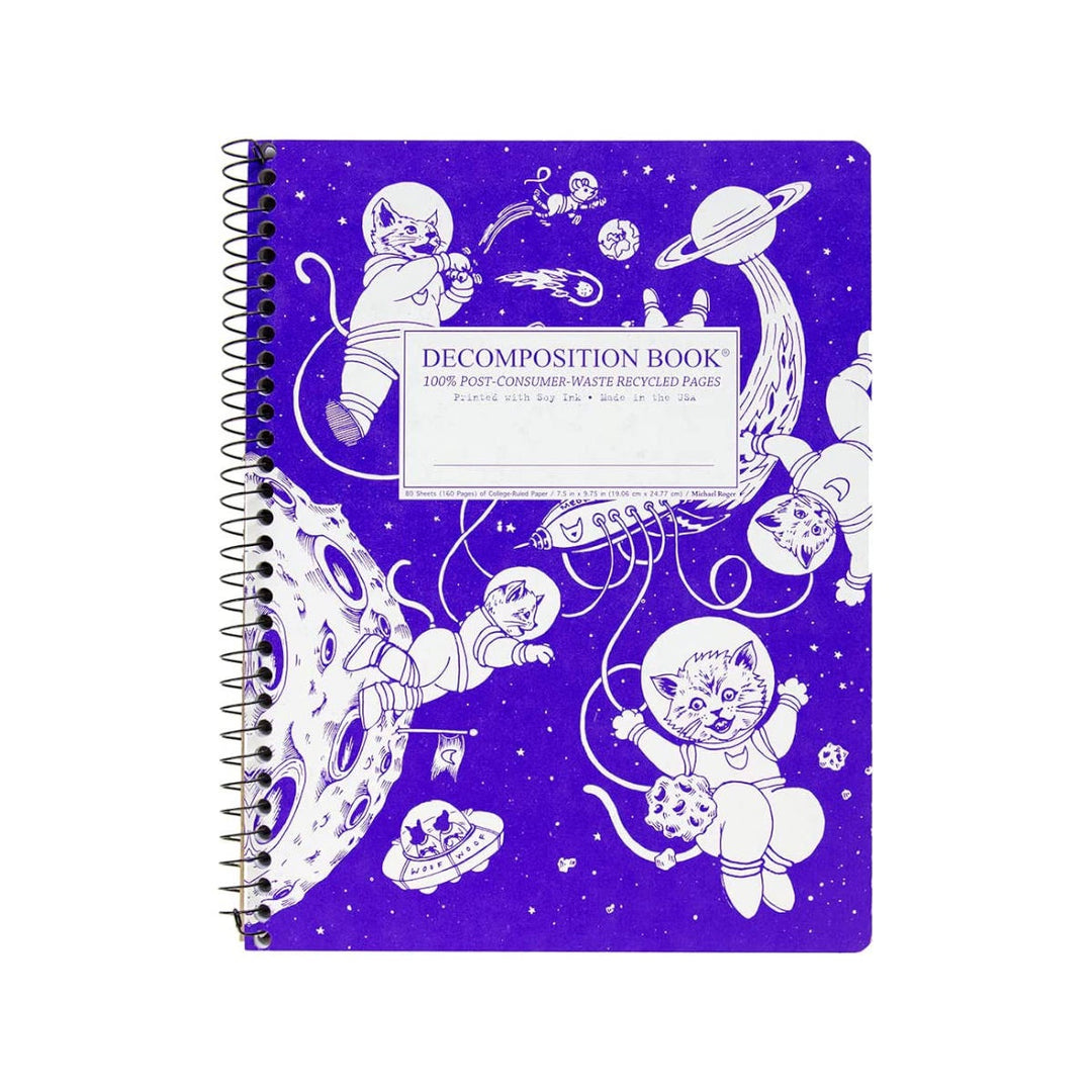 Decomposition Book - Large Spiral Notebook - Kittens In Space