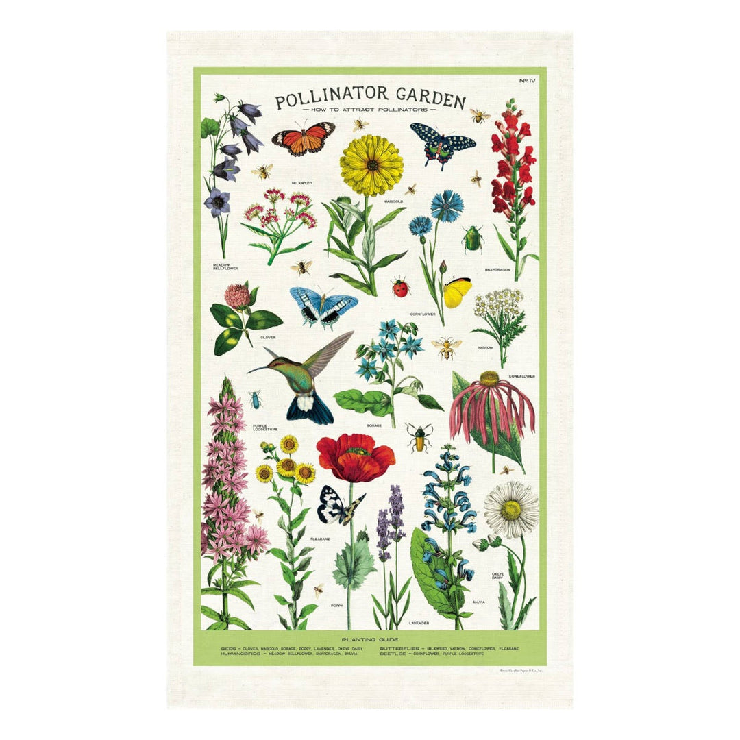 Cavallini & Co. Tea Towel - Pollinator Garden